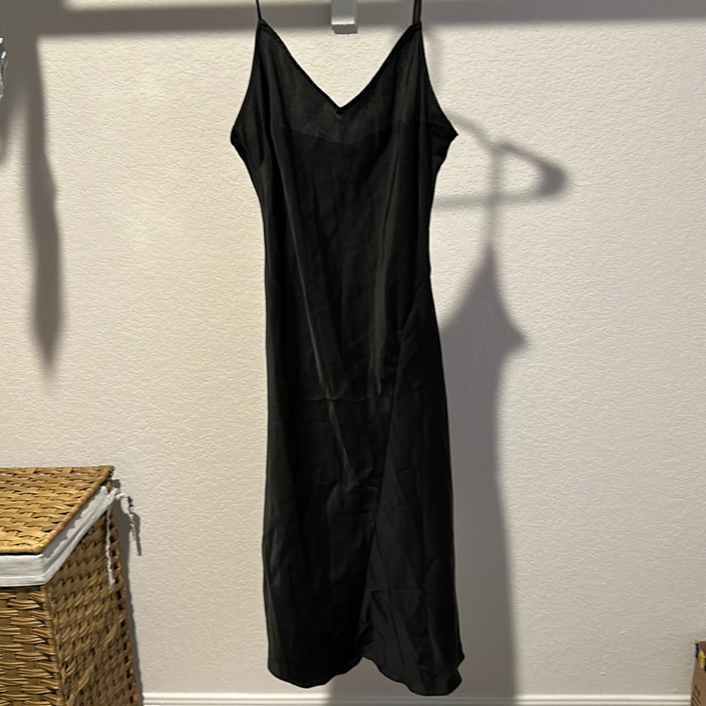 Black satin dress